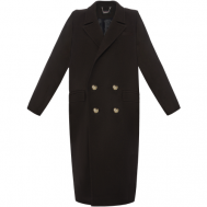 Пальто , демисезон/зима, силуэт прямой, удлиненное, карманы, без капюшона, двубортное, размер M-L, коричневый RO.KO.KO