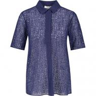 Блуза  , повседневный стиль, свободный силуэт, короткий рукав, размер XXL, синий Gerry Weber