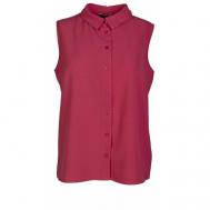 Блуза , повседневный стиль, без рукава, однотонная, размер 48, розовый JAVIER SIMORRA