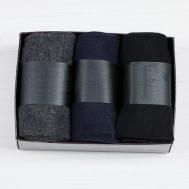 Носки , 3 пары, 2 уп., размер 41/47, черный, серый, синий THOMASBS