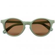Солнцезащитные очки , круглые, гибкая оправа/дужки, чехол/футляр в комплекте, на ремешке, со 100% защитой от УФ-лучей, зеленый Beaba