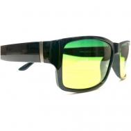 Солнцезащитные очки , прямоугольные, оправа: пластик, спортивные, поляризационные, с защитой от УФ, градиентные, для мужчин, черный Fedrov