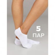 Женские носки  укороченные, 5 пар, размер 37-42, белый loqls