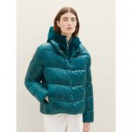 куртка  , демисезон/зима, капюшон, стеганая, размер XS, зеленый Tom Tailor