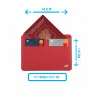 Обложка для паспорта  21165B.4000.10, натуральная кожа, отделение для карт, подарочная упаковка, красный Petek 1855