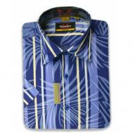 Рубашка , размер 42/XS/170-178/38 ворот, синий Маэстро