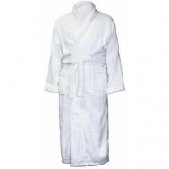 Халат , длинный рукав, банный халат, размер 54-56, белый Bravo