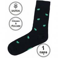 Носки , размер 41-45, черный, зеленый Kingkit