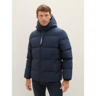 куртка , демисезон/зима, силуэт прямой, капюшон, размер XL, синий Tom Tailor
