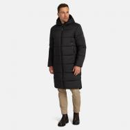 куртка  зимняя, силуэт прямой, стеганая, светоотражающие элементы, карманы, капюшон, размер XL, черный Huppa