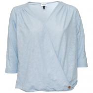 Блуза  , свободный силуэт, укороченный рукав, без карманов, однотонная, размер 44, голубой Sportalm