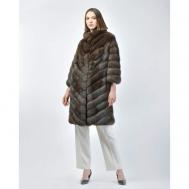 Пальто , соболь, силуэт прямой, карманы, размер 44, коричневый Fabio Gavazzi
