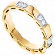 Кольцо помолвочное желтое золото, 585 проба, бриллиант, размер 17 Злато