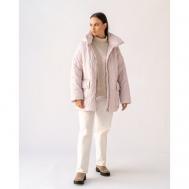 куртка   демисезонная, силуэт свободный, капюшон, карманы, размер 52, розовый Modress