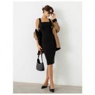 Платье-футляр , вискоза, в классическом стиле, прилегающее, размер 42, черный Viaville
