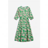 Платье , хлопок, миди, пояс на резинке, размер 40, зеленый Cinque