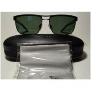 Солнцезащитные очки , вайфареры, оправа: металл, с защитой от УФ, поляризационные, для мужчин, черный Jaguar