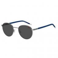 Солнцезащитные очки , круглые, оправа: металл, с защитой от УФ, синий HUGO