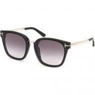 Солнцезащитные очки , квадратные, оправа: пластик, градиентные, для женщин, черный Tom Ford