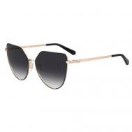 Солнцезащитные очки , прямоугольные, оправа: металл, для женщин, золотой Love Moschino