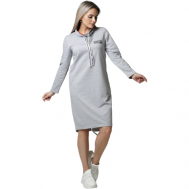 Платье-толстовка , повседневное, полуприлегающее, миди, размер 44, серый Elena Tex