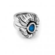 Кольцо , муранское стекло, размер 18, серебряный, синий CICLON