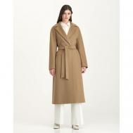 Пальто-реглан   демисезонное, силуэт прямой, удлиненное, размер 48, коричневый Cinzia Rocca