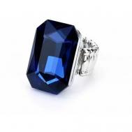 Кольцо помолвочное , бижутерный сплав, кристалл, размер 16, серебряный, синий ( VERBA )