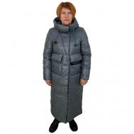 куртка  зимняя, силуэт прямой, ветрозащитная, стеганая, утепленная, размер 44, серый Hannan