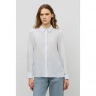 Блуза  , повседневный стиль, прямой силуэт, длинный рукав, полупрозрачная, без карманов, манжеты, однотонная, размер XS, белый Baon