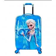 Умный чемодан  , ABS-пластик, ручная кладь, 34х55х23 см, 3 кг, телескопическая ручка, водонепроницаемый, голубой Impreza