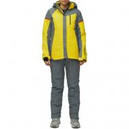 Комплект с брюками  для сноубординга, зимний, силуэт полуприлегающий, утепленный, водонепроницаемый, размер 46, желтый Без бренда