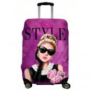 Чехол для чемодана , размер L, фиолетовый, черный LeJoy