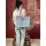 Комплект сумок  шоппер , фактура матовая, голубой Batty