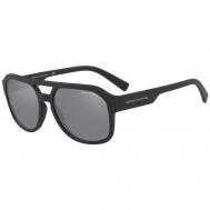 Солнцезащитные очки  AX 4074S 80786G, авиаторы, с защитой от УФ, зеркальные, черный Armani Exchange