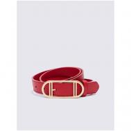 Ремень , натуральная кожа, металл, подарочная упаковка, для женщин, размер XS, длина 90 см., красный A.Valentino