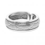 Кольцо , бижутерный сплав, гравировка, серебряный Ori-Tao