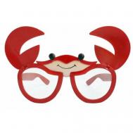 Карнавальные очки "Крабик" красные, украшение для праздника Веселуха