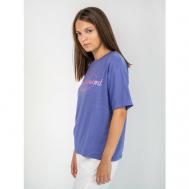Футболка  Футболка женская оверсайз, футболка женская с принтом ПЛЕШОП WR-4, фиолетовый, М, размер 44/46, фиолетовый Плешоп