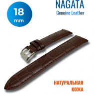 Ремешок , диаметр шпильки 1.5 мм., размер 18мм, коричневый Nagata
