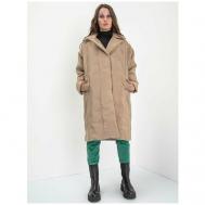 Пальто  , демисезон/зима, силуэт прямой, удлиненное, размер 170-100-108/XL, бежевый Artwizard