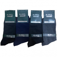 Мужские носки , 4 пары, классические, размер 41-47, черный, серый ELISE'S Secret