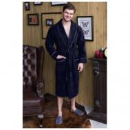 Халат , длинный рукав, банный халат, карманы, пояс/ремень, размер 68, фиолетовый Everliness