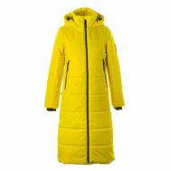 куртка  , демисезон/зима, силуэт прямой, карманы, капюшон, водонепроницаемая, манжеты, несъемный капюшон, мембранная, ветрозащитная, размер M, желтый Huppa