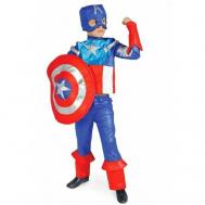 Костюм "Капитан Америка" размер 36, рост 140-146 (щит, маска-балаклава, нарукавники, штаны, куртка) Нет бренда
