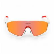 Солнцезащитные очки , прямоугольные, оправа: пластик, спортивные, зеркальные, белый Northug
