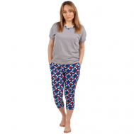 Пижама , размер 60, серый, синий Монотекс