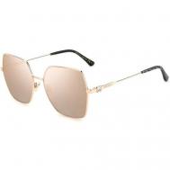 Солнцезащитные очки , прямоугольные, оправа: металл, для женщин, золотой Jimmy Choo
