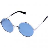 Солнцезащитные очки , круглые, оправа: металл, поляризационные, серебряный Polaroid