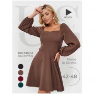Платье , размер 48, коричневый UNIQUE Style